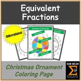 Finding Equivalent Fractions: Christmas Ornament Coloring Page