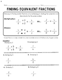 Finding Equivalent Fractions FIVE DOUBLE-SIDED WORKSHEETS