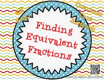 Preview of Finding Equivalent Fractions QR Task Cards