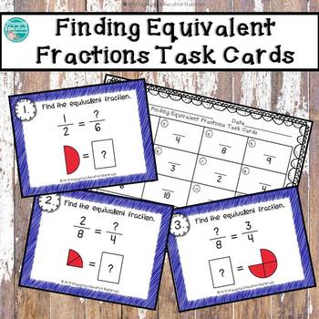 Preview of Finding Equivalent Fractions Task Cards