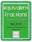 Equivalent Fractions Task Cards - Set of 24 Common Core Aligned