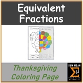 Finding Equivalent Fractions: Thanksgiving Coloring Page