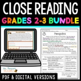 Reading Comprehension Passages and Questions Text Evidence Bundle + Digital