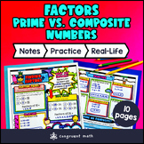 Factors, Prime vs. Composite Numbers Guided Notes with Doo