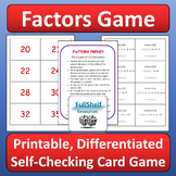 Finding Factors Review Game Fun Math Center or Early Finis