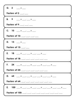 Finding Factors | Worksheet by Mrs Beaz | Teachers Pay Teachers