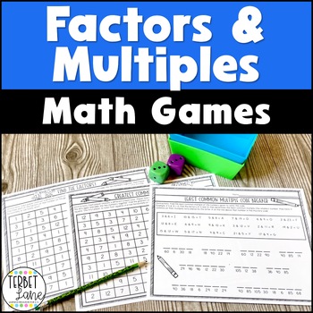 Preview of Factors and Multiples Games and Activities 4th Grade