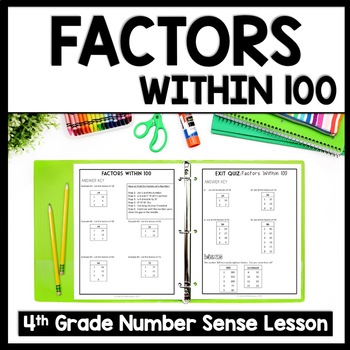 Preview of Finding Factors to 100 Worksheet, Common Factor Pairs, Divisibility Rules Review