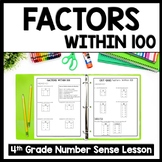 Finding Factors to 100 Worksheet, Common Factor Pairs, Div