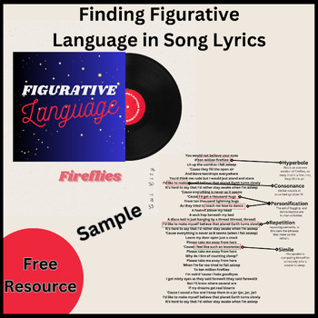 Preview of Finding Figurative Language in Song Lyrics Project with Scoring