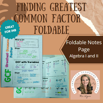 Preview of Finding Greatest Common Factor of Polynomials Foldable (INB)