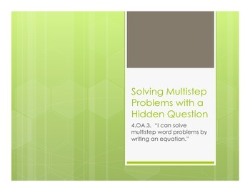 Preview of Finding Hidden Questions in Multi-Step Word Problems