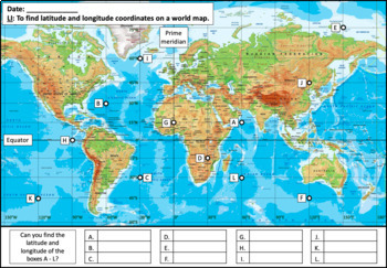 Finding Latitude And Longitude Coordinates On A World Map By Teach It Forward