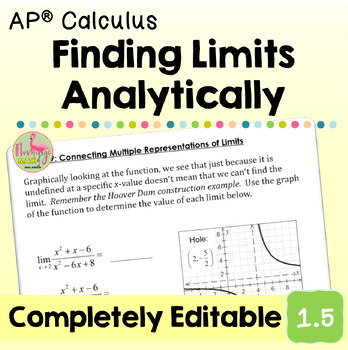 Preview of Finding Limits Analytically (AP Calculus - Unit 1)