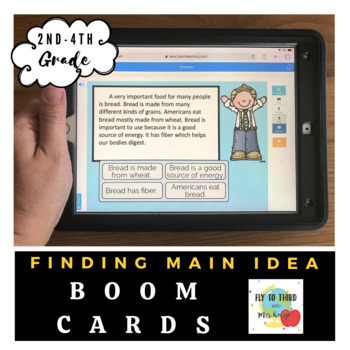 Preview of Finding Main Idea- Boom Cards- Distance Learning