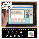 Finding Main Idea- Boom Cards- Distance Learning
