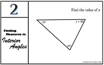 Finding Measures In Interior Angles Activity