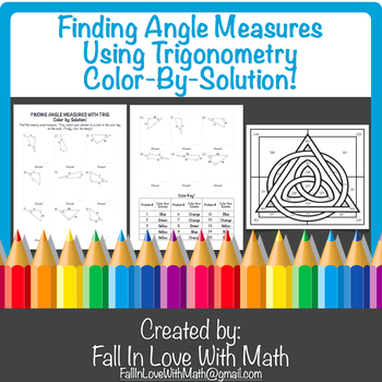 Preview of Finding Missing Angle Measures Using Trigonometry Color-By-Number!