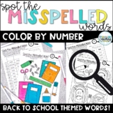 Finding Misspelled Words Coloring- Back to School 