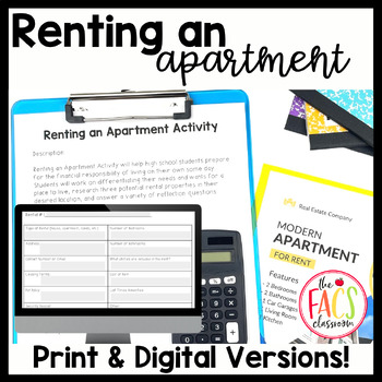 Preview of Life Skills Budgeting Worksheet for Renting an Apartment Activity | FCS