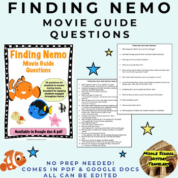 Preview of Finding Nemo Movie Guide Questions