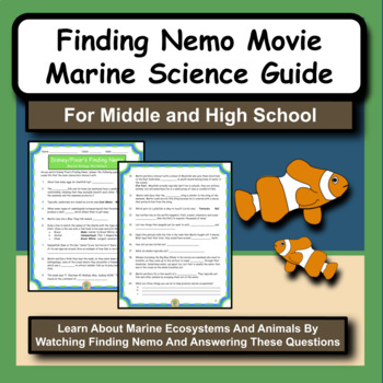 Preview of Finding Nemo Movie Guide for Marine or Environmental Science
