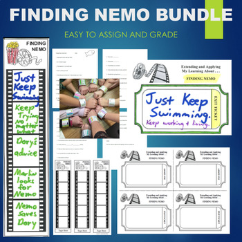 Preview of Finding Nemo Movie Guide BUNDLE - Study Guide, Movie Ticket, Bracelet/ Bookmark