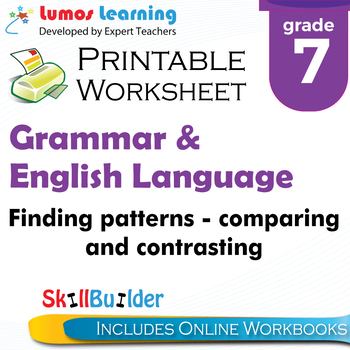 Finding Patterns Comparing And Contrasting Printable Worksheet Grade 7