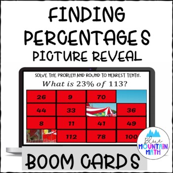 Preview of Finding Percentages Picture Reveal Boom Cards--Digital Task Cards