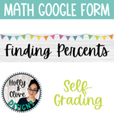 Finding Percents - Google Form - SELF-GRADING Quiz - 6th Grade