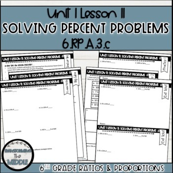 Preview of Finding Percents Lesson | 6th Grade Math