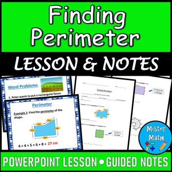 Preview of Finding Perimeter PPT & Guided Notes BUNDLE
