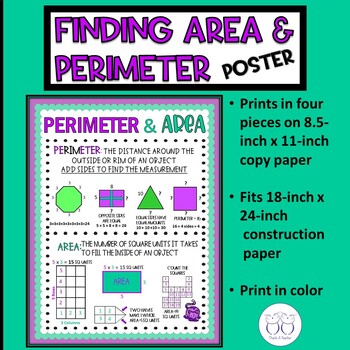 Preview of Finding Perimeter and Area Anchor Chart Print Your Own Poster for Google