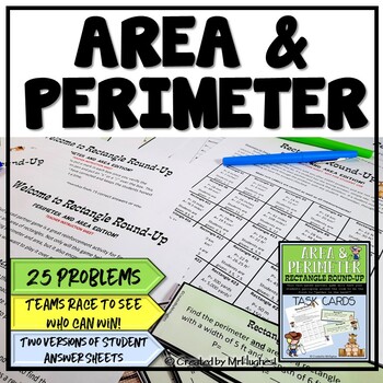 Preview of Finding Perimeter and Area of Rectangles {Rectangle Round-Up Game}