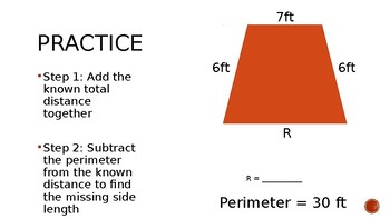 Preview of Finding Perimeter with an unknown side length