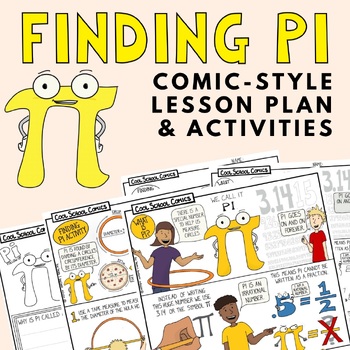 Preview of Finding Pi Lesson Plan and Hands-on Activity Math Comic and Worksheets