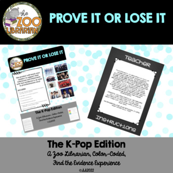 Preview of Finding Proof-Text Evidence-Inferencing-Reading Comp/K-Pop Bands/CCSS
