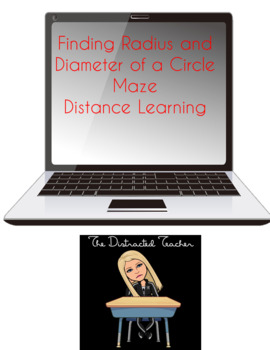 Preview of Finding Radius and Diameter of a Circle Maze | Distance Learning