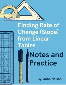 Preview of Finding Rate of Change (Slope) From Linear Tables -- Notes and Practice