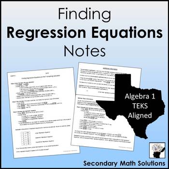 Preview of Finding Regression Equations Notes