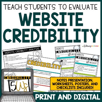 Preview of Finding Reliable Online Sources & Website Credibility Unit | Digital Literacy