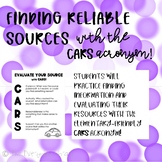 Finding Reliable Sources with the CARS Acronym