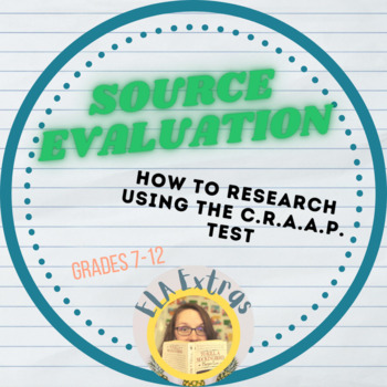 Preview of Finding Reliable Websites! Source Evaluation Graphic Organizer using CRAAP Test