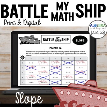 Preview of Finding Slope from Two Points Activity | Battleship Game | Practice Worksheets