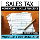 Sales Tax Homework Worksheets