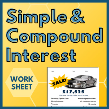 Preview of Finding Simple & Compound Interest - Car Activity