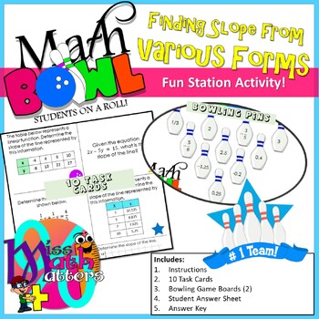 Preview of Finding Slope Activity | Math Bowl | Algebra | Great Station Activity!