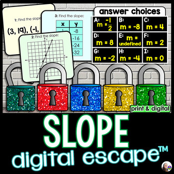 Preview of Finding Slope Digital Math Escape Room Activity