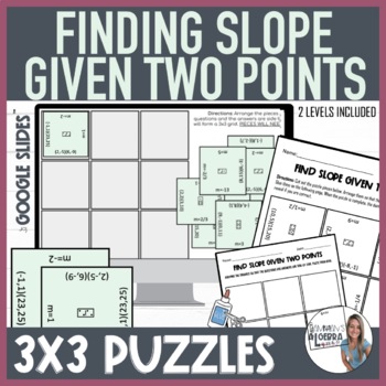 Preview of Finding Slope Given Two Points - 3x3 Puzzles 