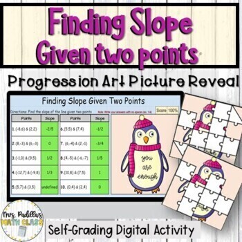 Preview of Finding Slope Given Two Points Digital Mystery Picture